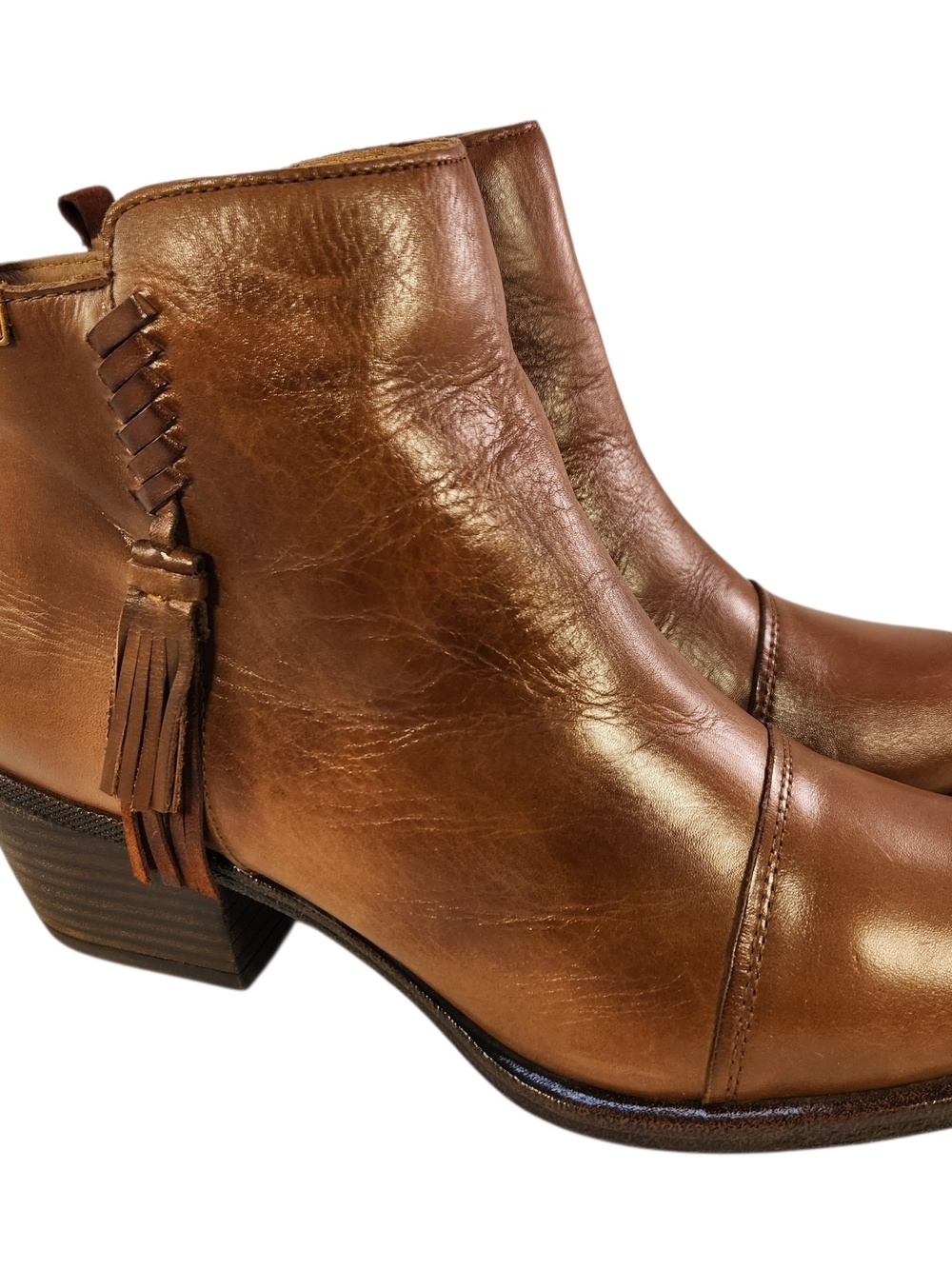 MINT PIKOLINOS WOMEN TASSELS ANKLE BROWN LEATHER BOOTS SIZE 41 /10